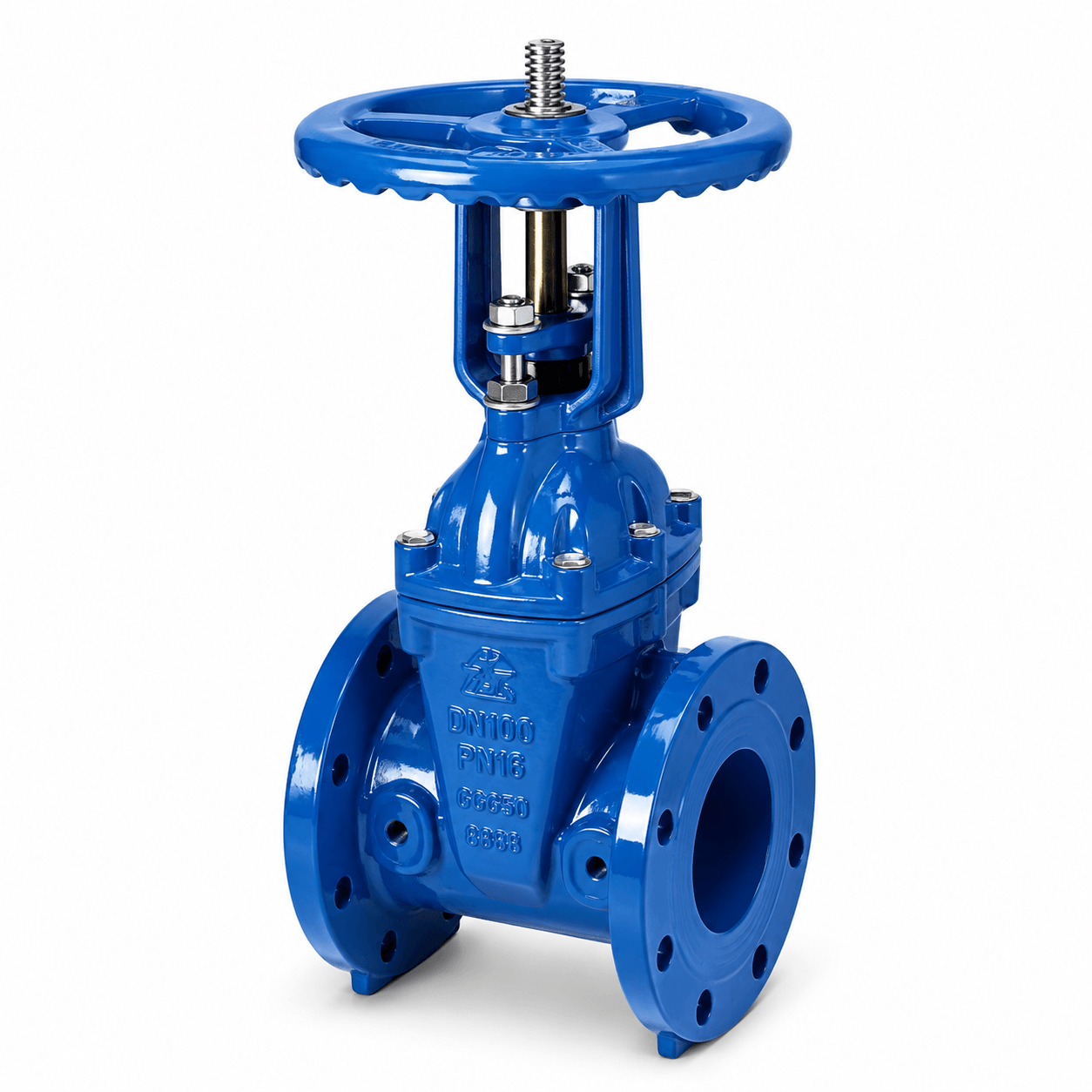 Blue flanged gate valve